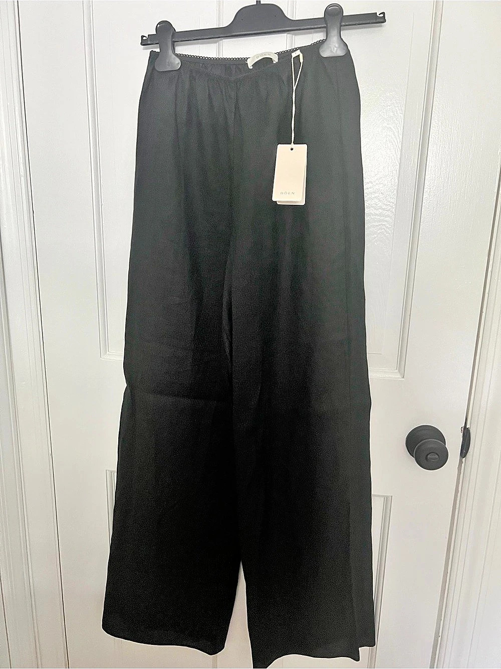DOEN Lavon Linen Pant in Black Size Small
